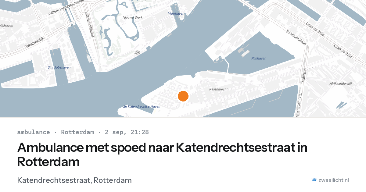 Ambulance met spoed naar Katendrechtsestraat in Rotterdam — 2 sep 2026