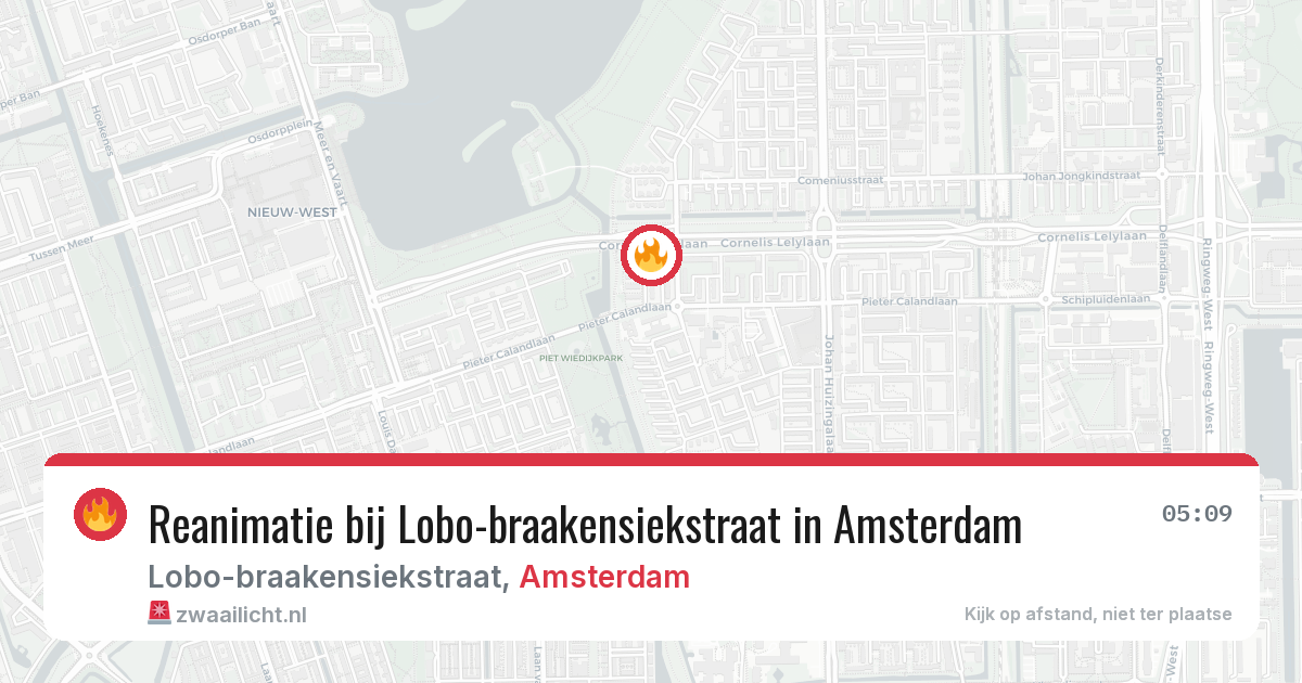Reanimatie bij Lobo-braakensiekstraat in Amsterdam — 15 mei 2026