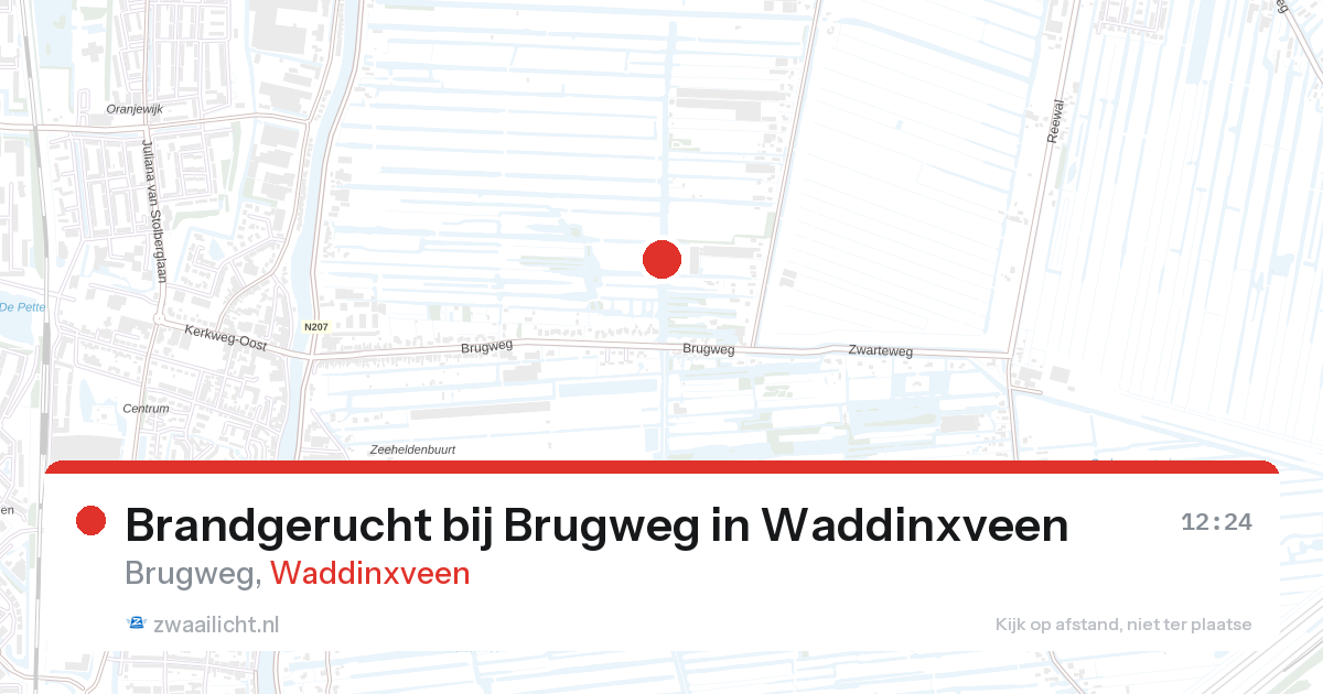 Brandgerucht bij Brugweg in Waddinxveen — 6 mrt 2026