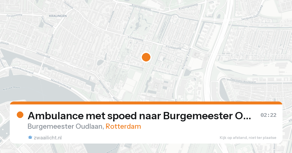 Ambulance met spoed naar Burgemeester Oudlaan in Rotterdam — 26 aug 2026