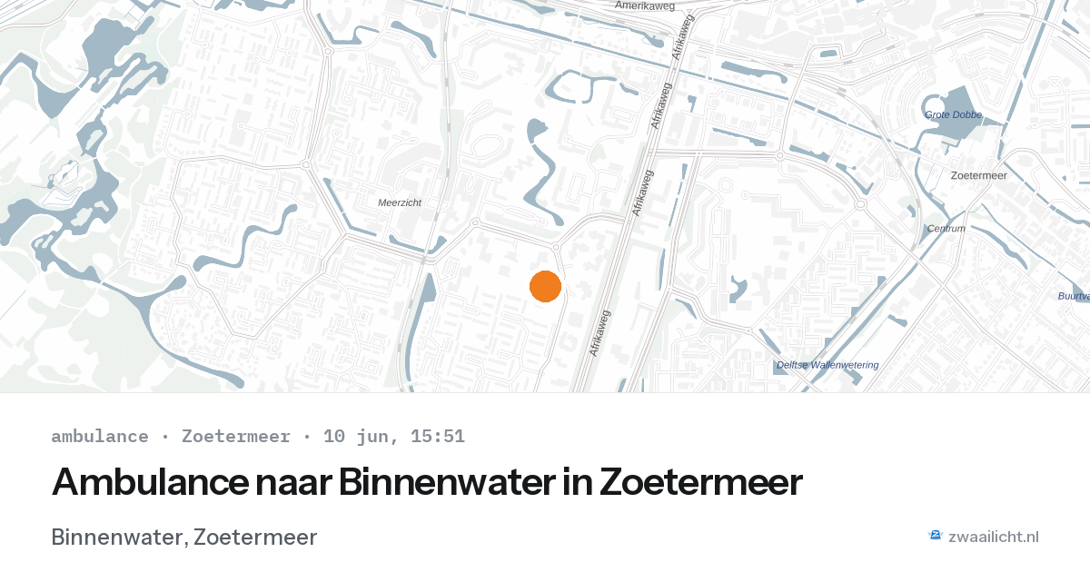 Ambulance naar Binnenwater in Zoetermeer — 10 jun 2026