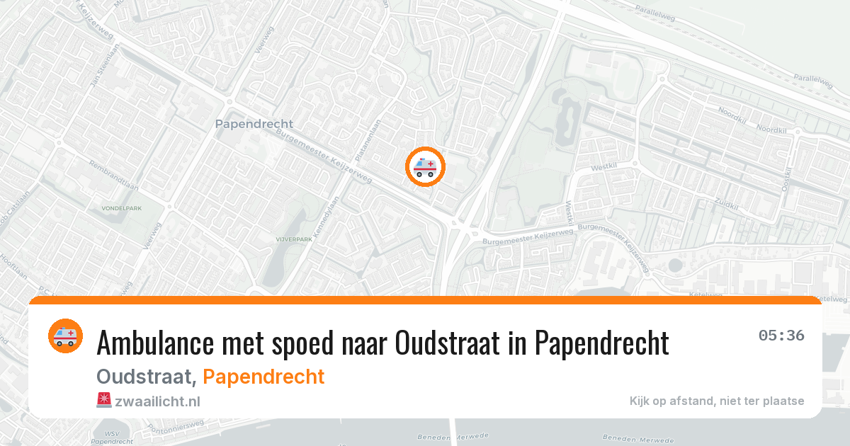 Ambulance met spoed naar Oudstraat in Papendrecht — 27 jun 2026