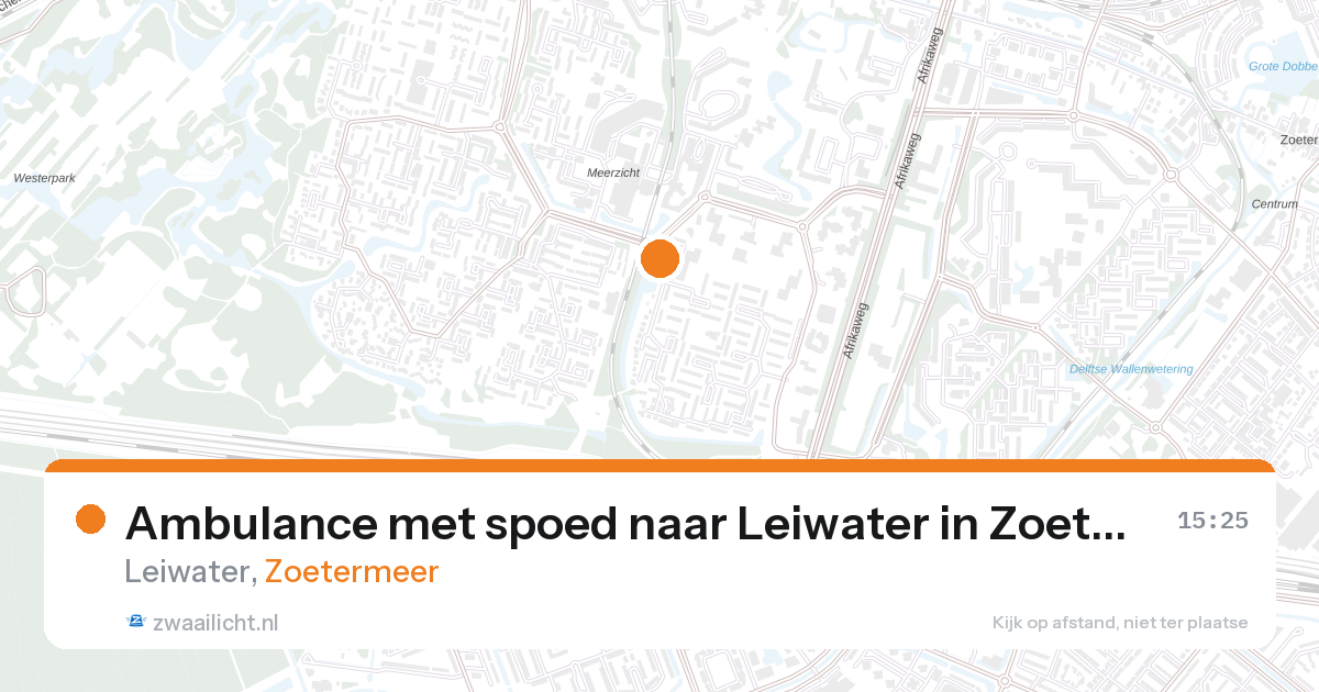 Ambulance met spoed naar Leiwater in Zoetermeer — 28 aug 2026