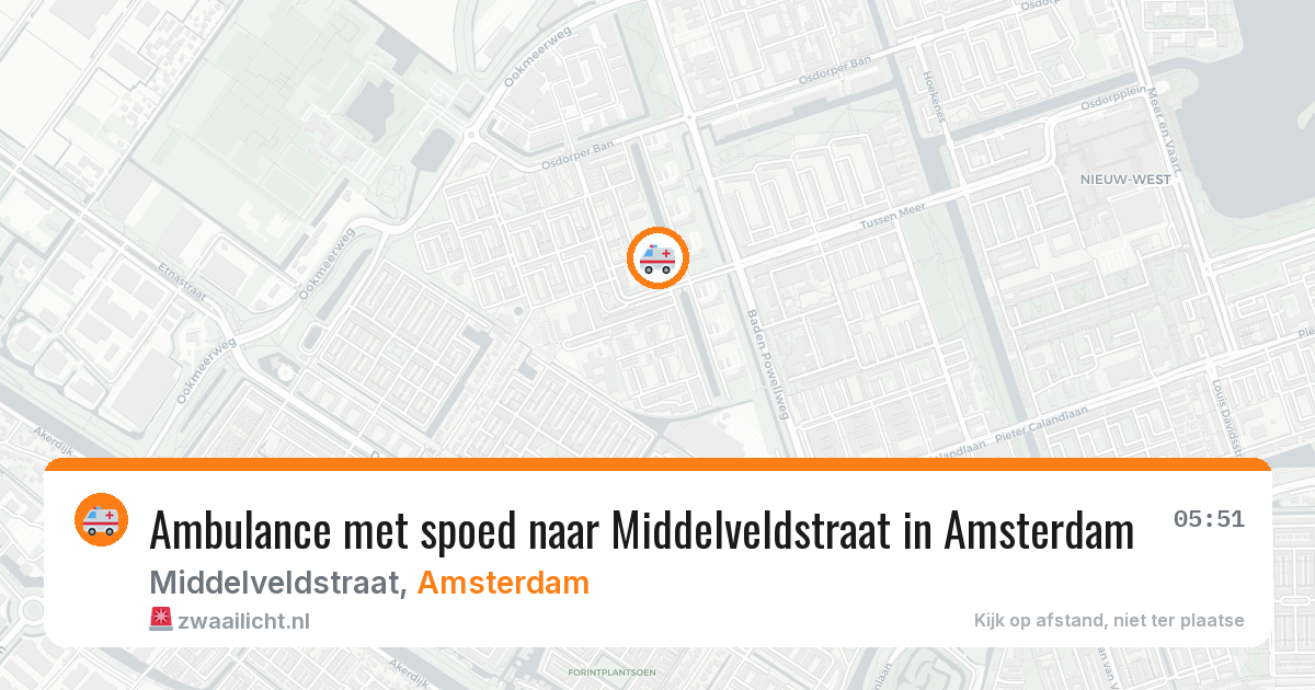 Ambulance met spoed naar Middelveldstraat in Amsterdam — 24 mrt 2026