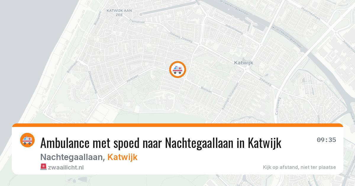 Ambulance met spoed naar Nachtegaallaan in Katwijk — 14 aug 2026