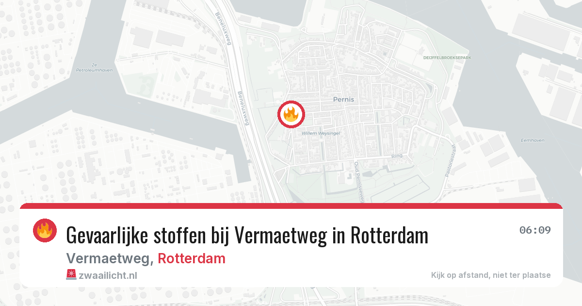 Gevaarlijke stoffen bij Vermaetweg in Rotterdam — 8 apr 2026