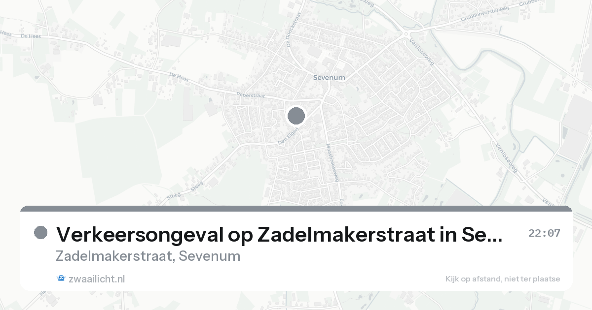 Verkeersongeval op Zadelmakerstraat in Sevenum — 15 aug 2026