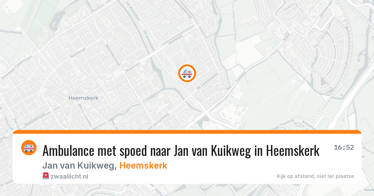 Ambulance met spoed naar Jan van Kuikweg in Heemskerk — 18 feb 2026