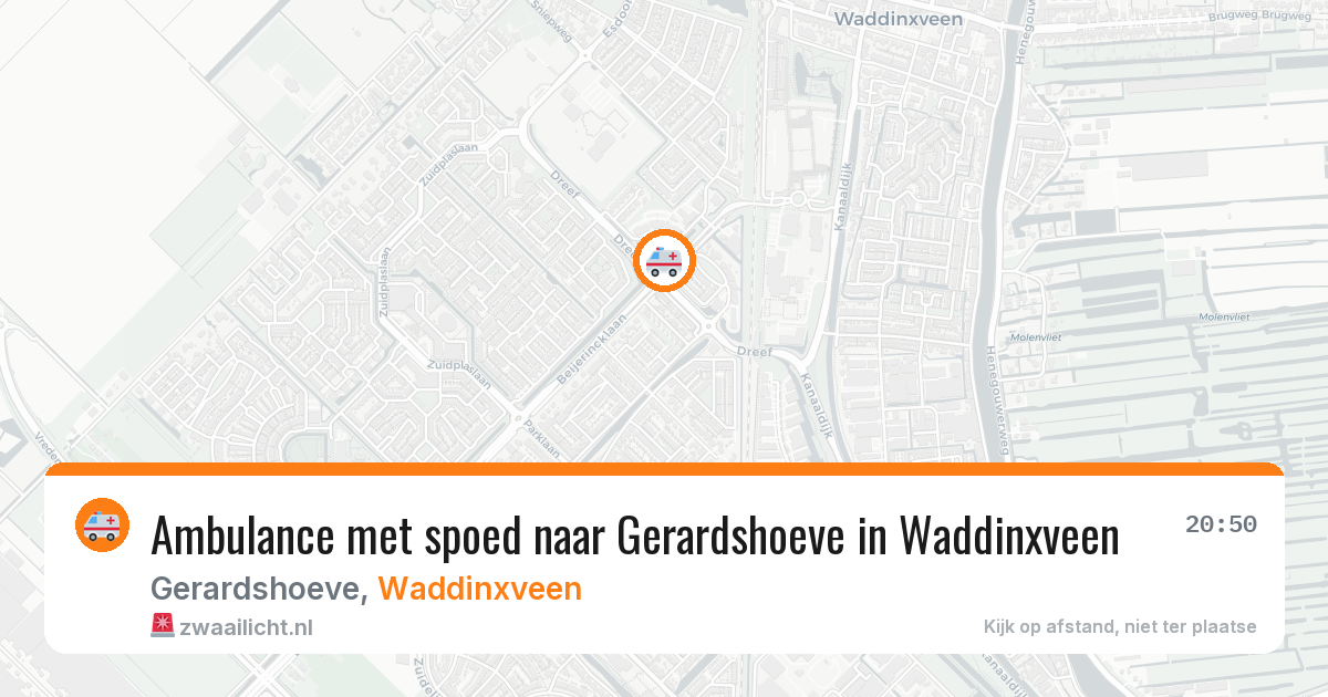 Ambulance met spoed naar Gerardshoeve in Waddinxveen — 24 mei 2026