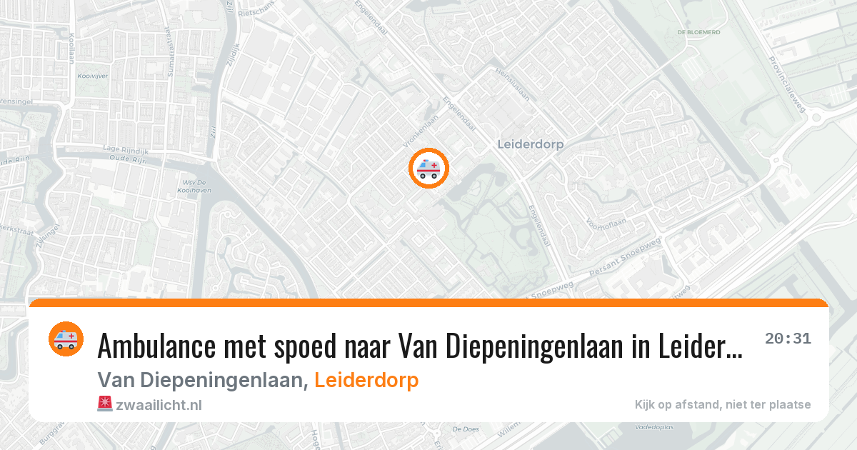 Ambulance met spoed naar Van Diepeningenlaan in Leiderdorp — 31 jul 2026
