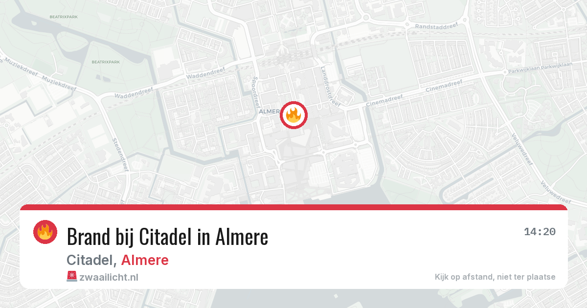 Brand bij Citadel in Almere — 9 jun 2026