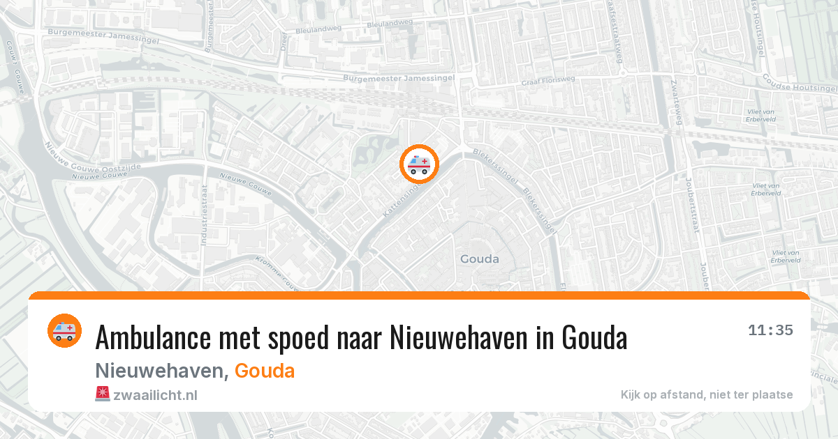 Ambulance met spoed naar Nieuwehaven in Gouda — 12 aug 2026