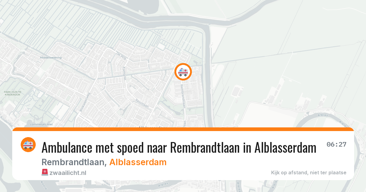 Ambulance met spoed naar Rembrandtlaan in Alblasserdam — 23 apr 2026