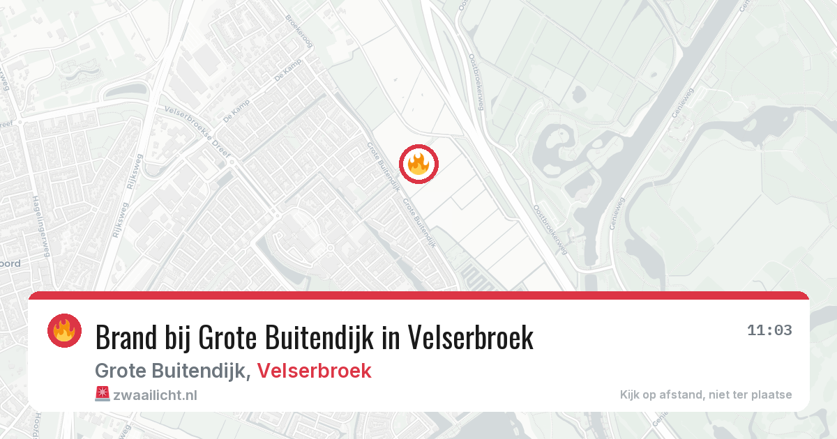 Brand bij Grote Buitendijk in Velserbroek — 10 jul 2026