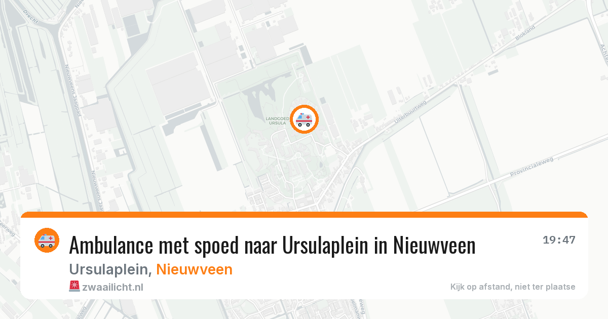 Ambulance met spoed naar Ursulaplein in Nieuwveen — 13 aug 2026