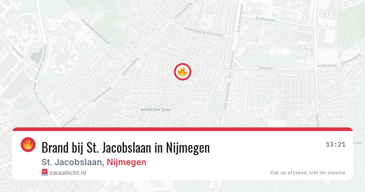 Brand bij St. Jacobslaan in Nijmegen — 7 aug 2026