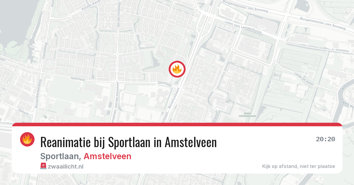 Reanimatie bij Sportlaan in Amstelveen — 30 jun 2026