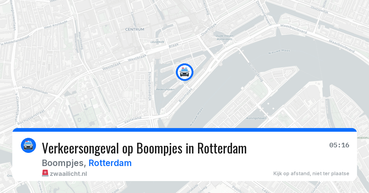 Verkeersongeval op Boompjes in Rotterdam — 6 jun 2026