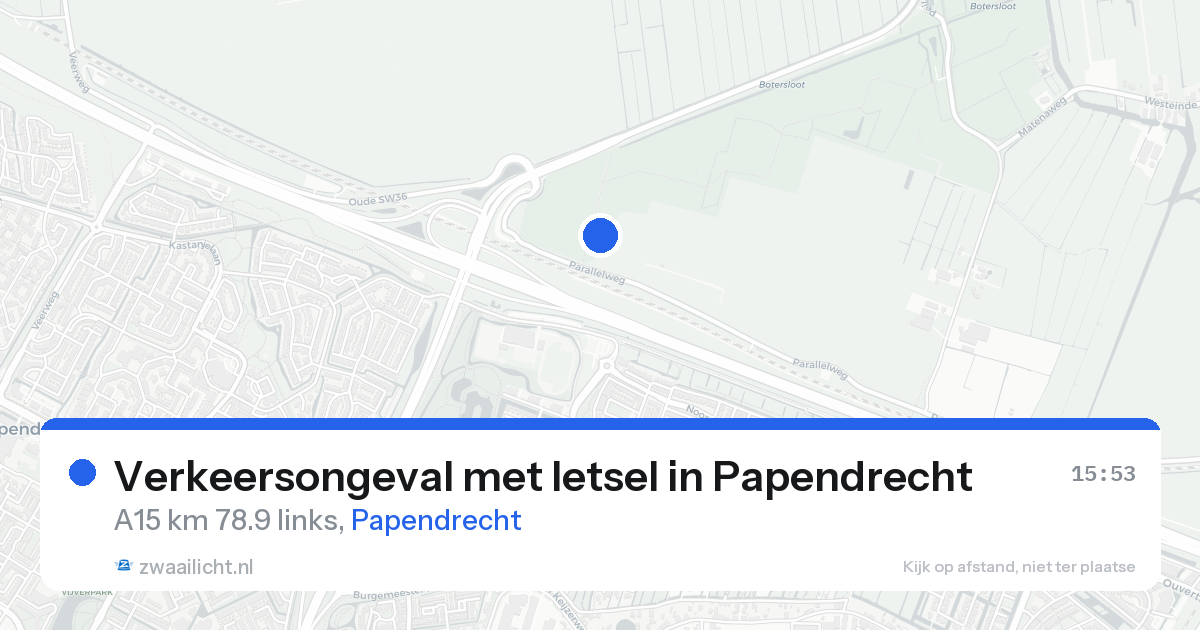Verkeersongeval met letsel in Papendrecht — 17 aug 2026