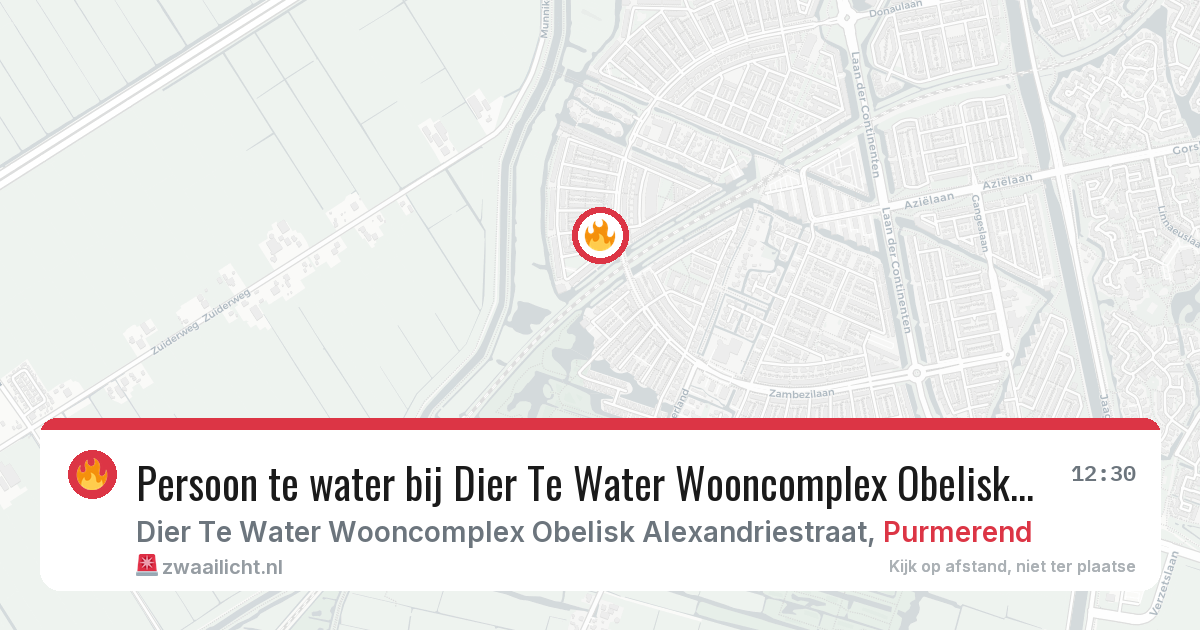 Persoon te water bij Dier Te Water Wooncomplex Obelisk Alexandriestraat in Purmerend — 20 mrt 2026