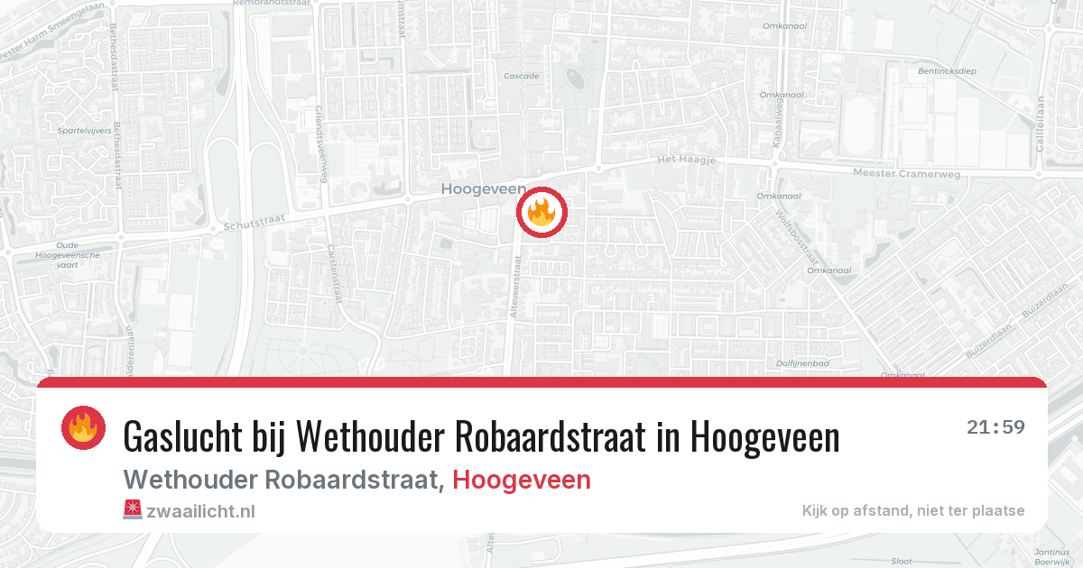 Gaslucht bij Wethouder Robaardstraat in Hoogeveen — 14 jul 2026