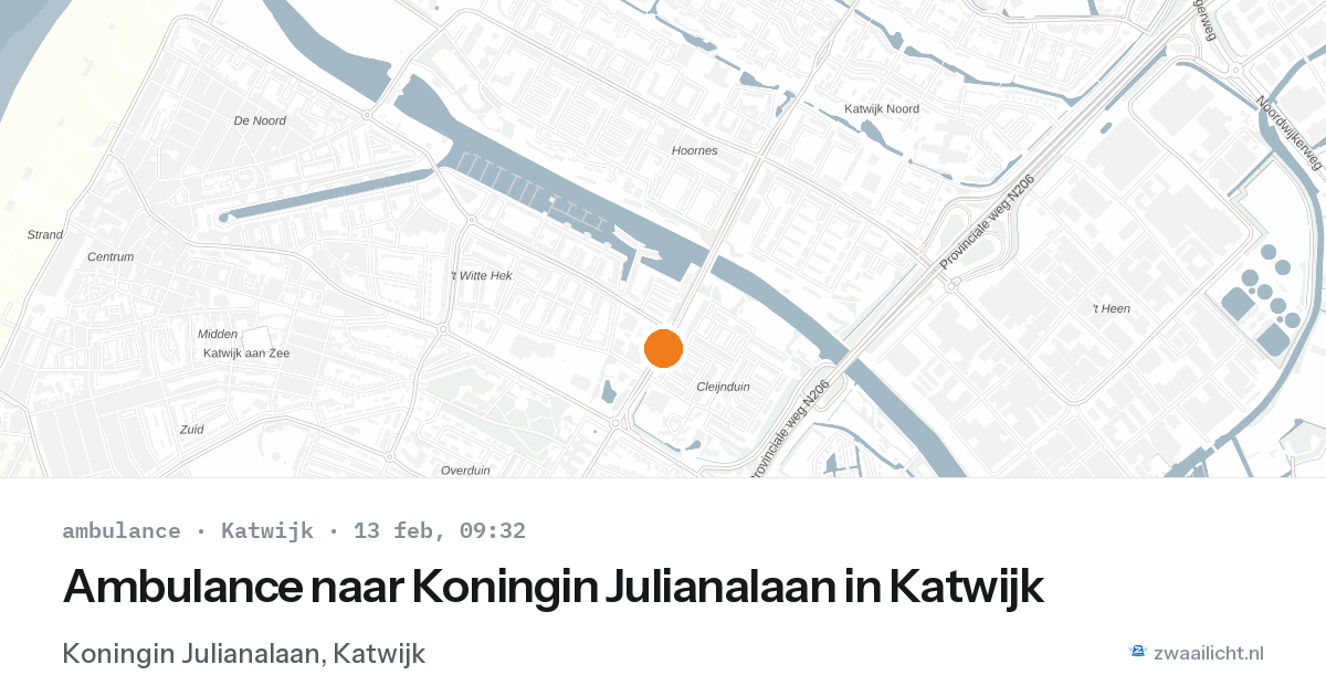 Ambulance naar Koningin Julianalaan in Katwijk — 13 feb 2026