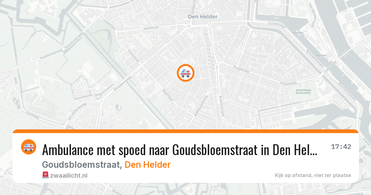 Ambulance met spoed naar Goudsbloemstraat in Den Helder — 16 jul 2026
