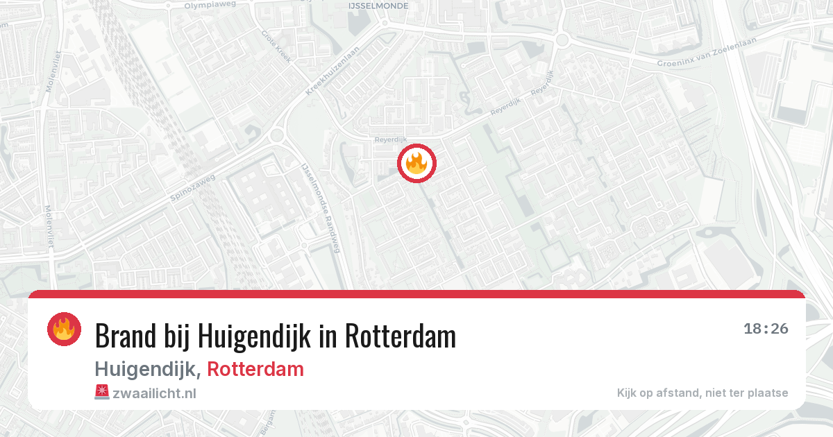 Brand bij Huigendijk in Rotterdam — 1 jul 2026