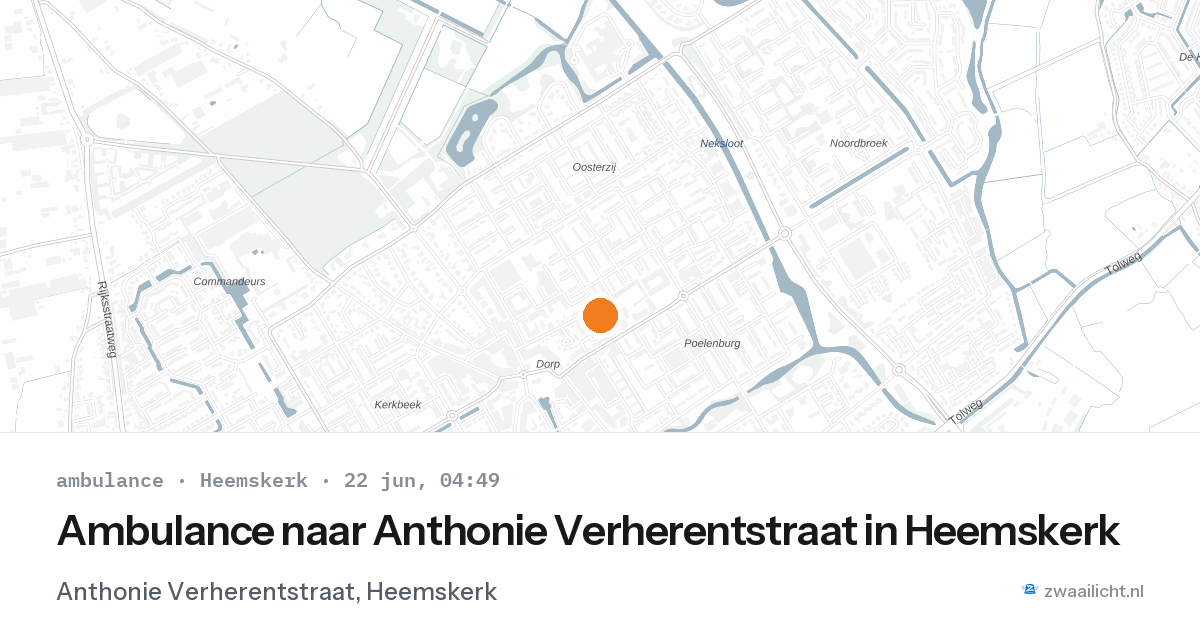 Ambulance naar Anthonie Verherentstraat in Heemskerk — 22 jun 2026