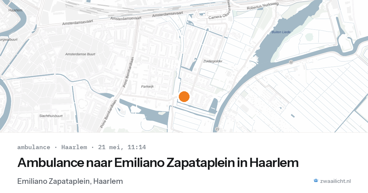Ambulance naar Emiliano Zapataplein in Haarlem — 21 mei 2026