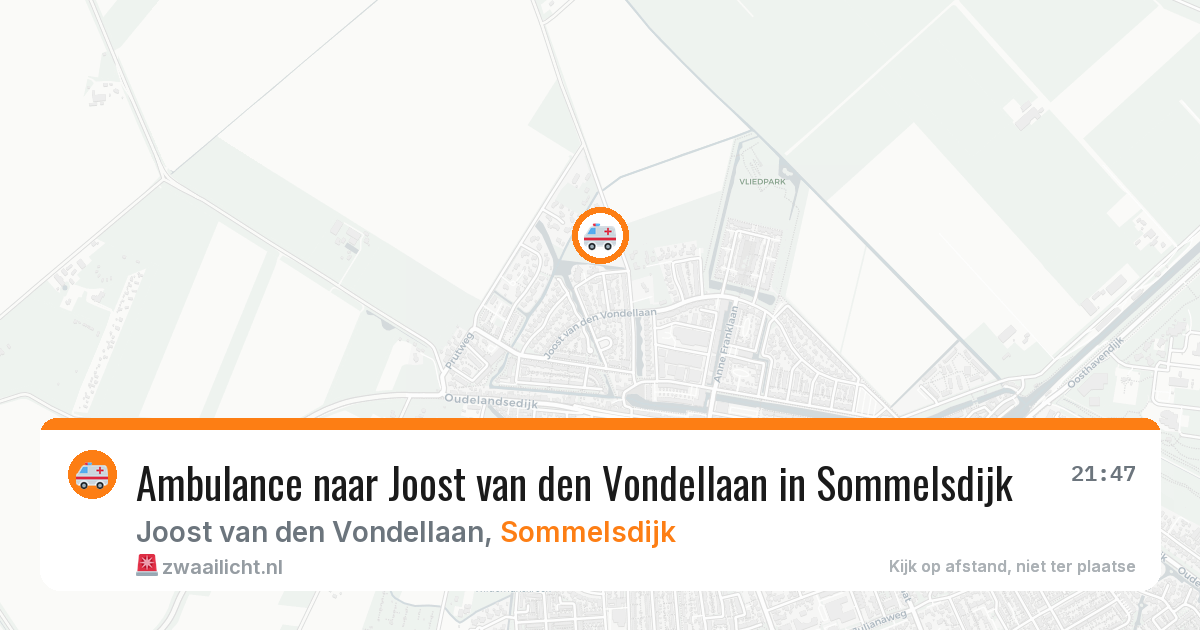 Ambulance naar Joost van den Vondellaan in Sommelsdijk — 4 mei 2026