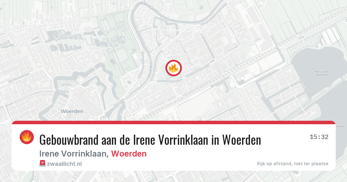 Gebouwbrand aan de Irene Vorrinklaan in Woerden — 12 jun 2026