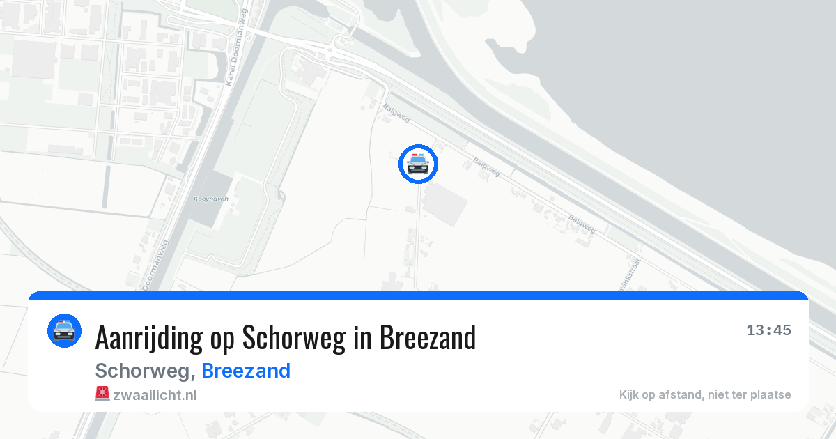 Aanrijding op Schorweg in Breezand — 14 jul 2026