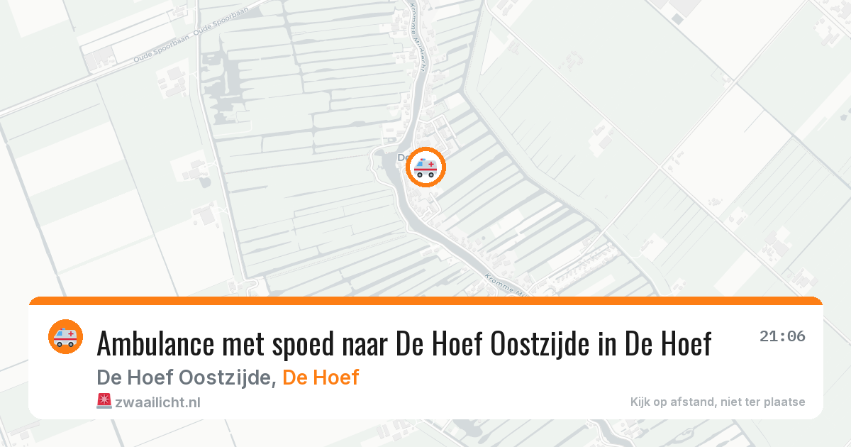 Ambulance met spoed naar De Hoef Oostzijde in De Hoef — 19 jul 2026