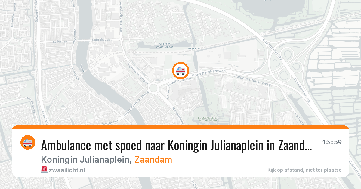 Ambulance met spoed naar Koningin Julianaplein in Zaandam — 22 feb 2026