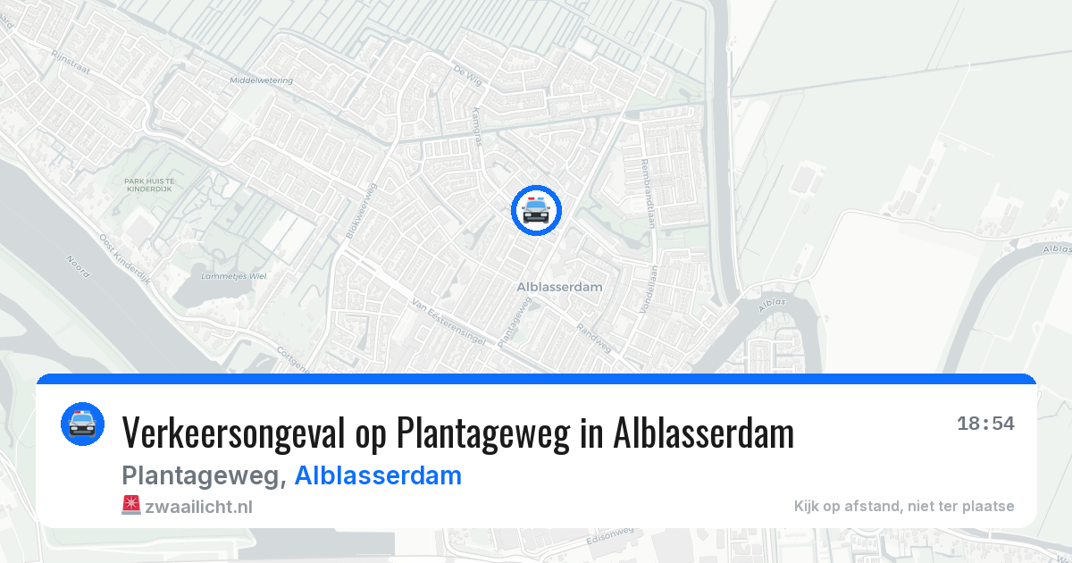 Verkeersongeval op Plantageweg in Alblasserdam — 14 apr 2026