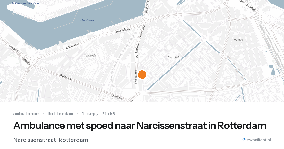 Ambulance met spoed naar Narcissenstraat in Rotterdam — 1 sep 2026