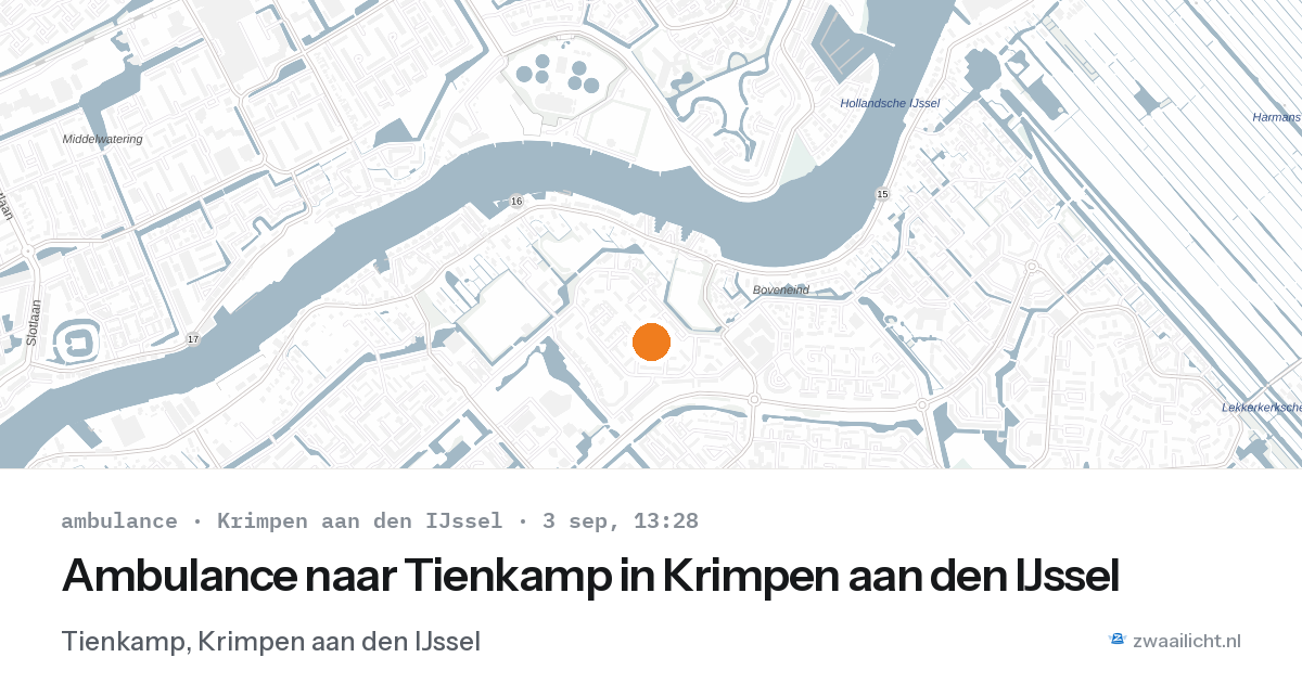 Ambulance naar Tienkamp in Krimpen aan den IJssel — 3 sep 2026