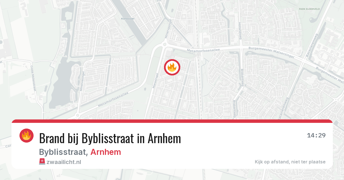 Brand bij Byblisstraat in Arnhem — 29 mrt 2026