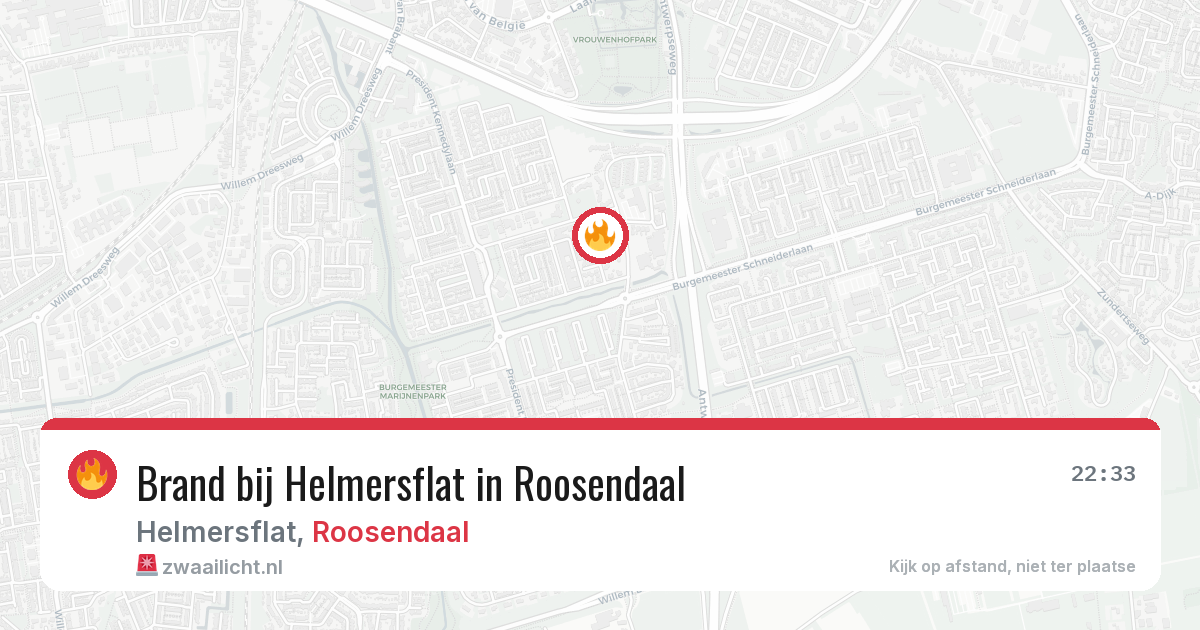Brand bij Helmersflat in Roosendaal — 3 mrt 2026