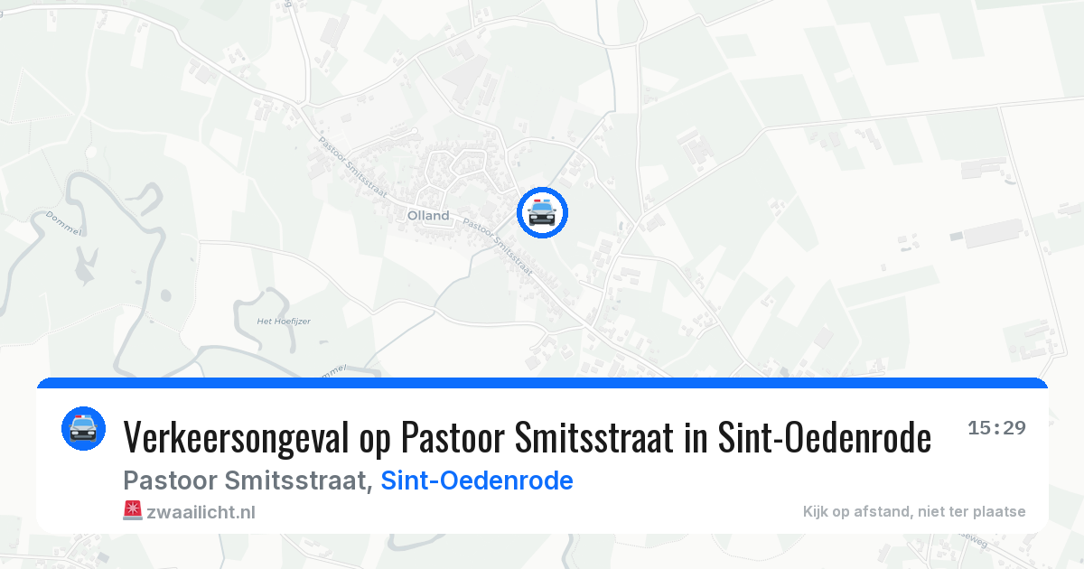 Verkeersongeval op Pastoor Smitsstraat in Sint-Oedenrode — 7 aug 2026