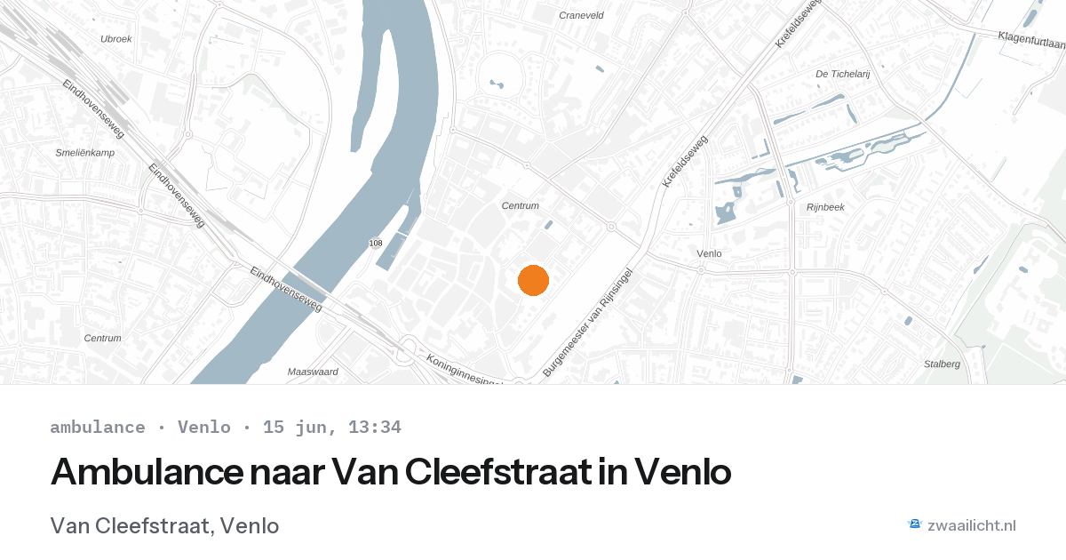 Ambulance naar Van Cleefstraat in Venlo — 15 jun 2026