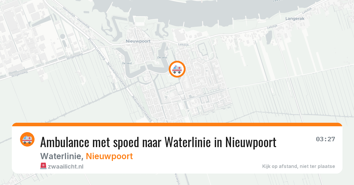 Ambulance met spoed naar Waterlinie in Nieuwpoort — 27 apr 2026