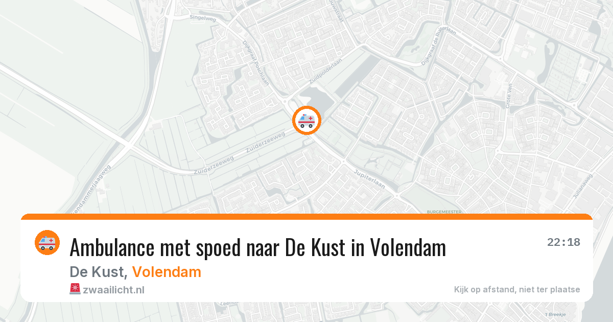 Ambulance met spoed naar De Kust in Volendam — 25 mei 2026