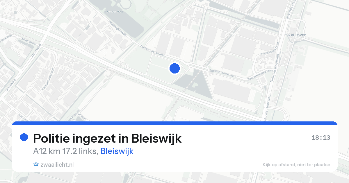 Politie ingezet in Bleiswijk — 23 aug 2026 | 🚨 Zwaailicht.nl