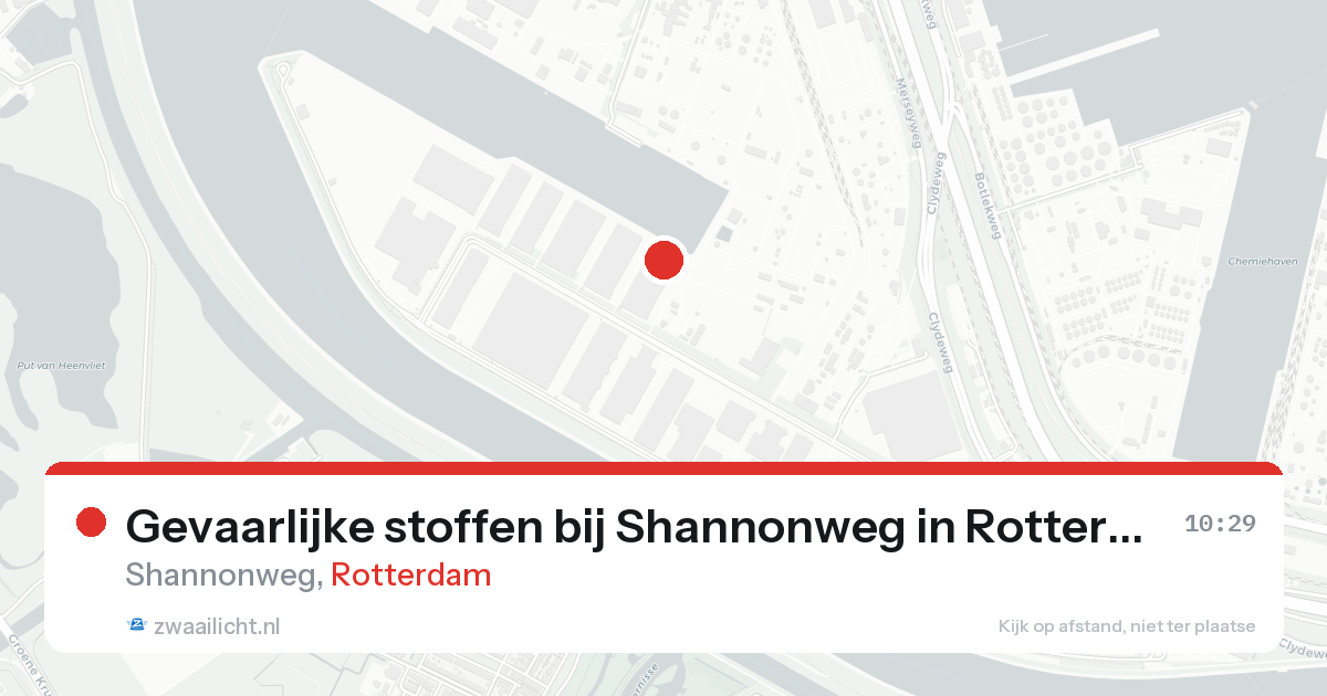 Gevaarlijke stoffen bij Shannonweg in Rotterdam — 25 aug 2026
