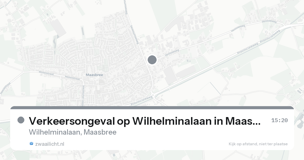 Verkeersongeval op Wilhelminalaan in Maasbree — 12 aug 2026