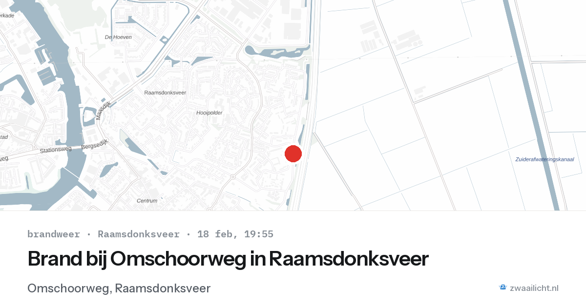 Brand bij Omschoorweg in Raamsdonksveer — 18 feb 2026