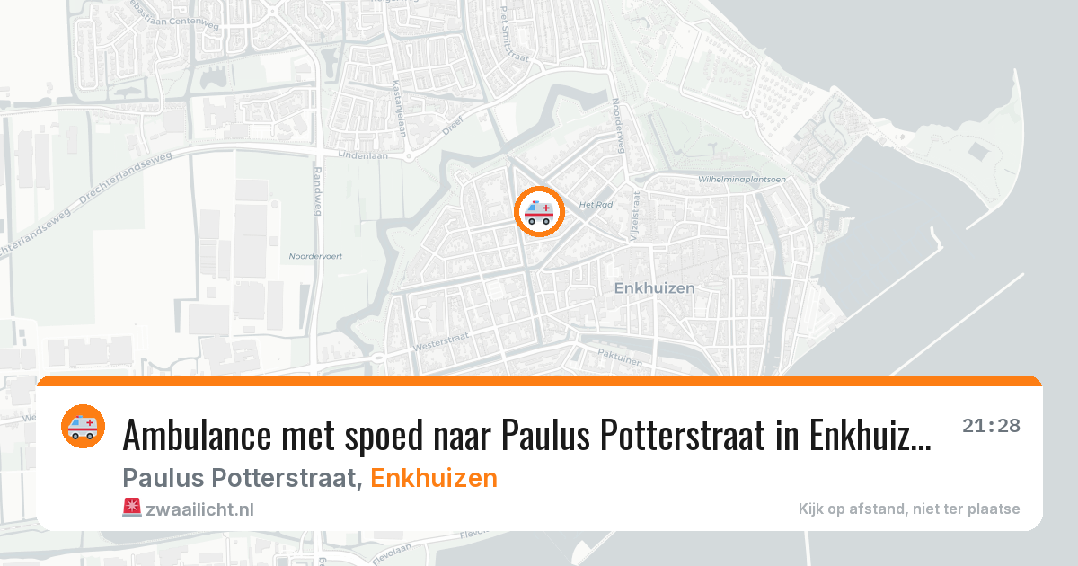 Ambulance met spoed naar Paulus Potterstraat in Enkhuizen — 12 jul 2026