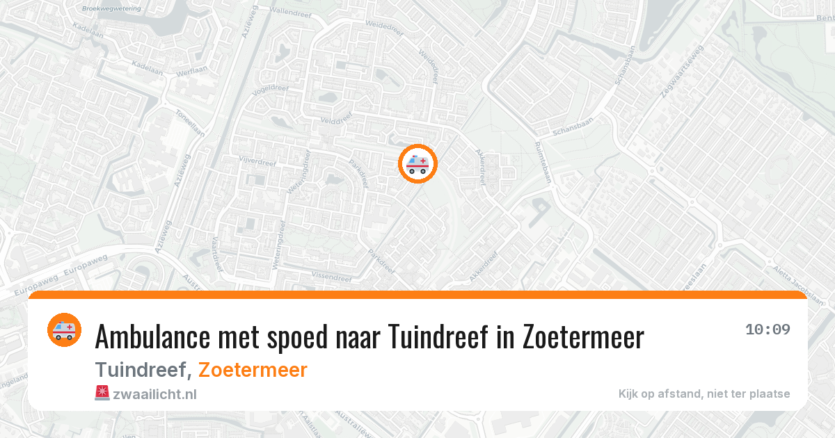 Ambulance met spoed naar Tuindreef in Zoetermeer — 13 jun 2026